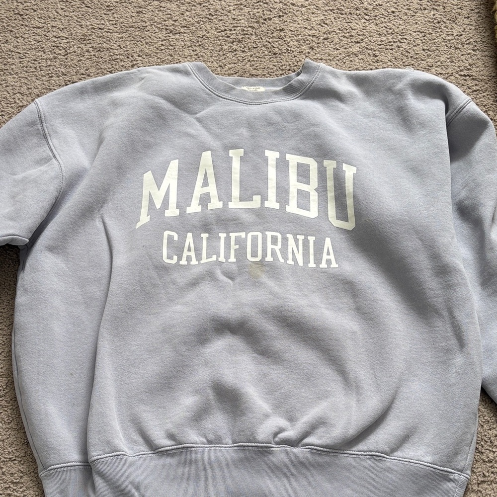 Brandy Melville Light Gray Malibu Crewneck Sweater